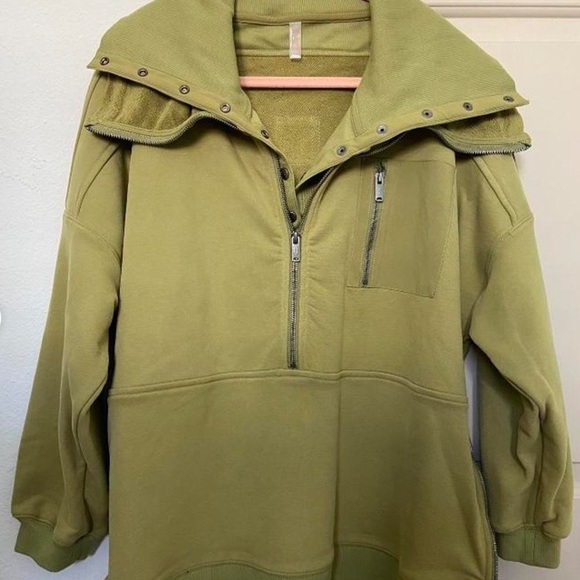 Free People Oversized Venture Pullover Sweatshirt - Green - Picture 4 of 12